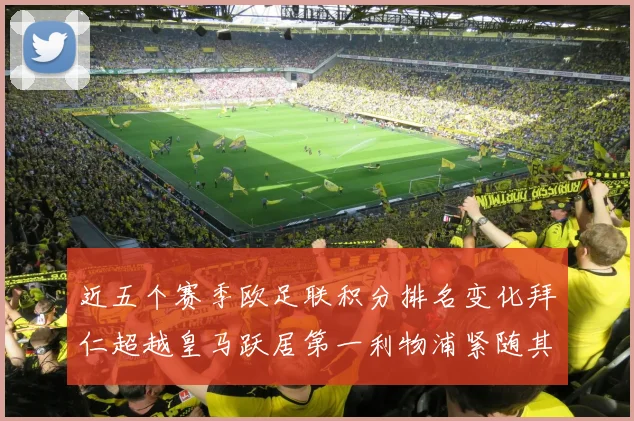 近五个赛季欧足联积分排名变化拜仁超越皇马跃居第一利物浦紧随其后位列第三